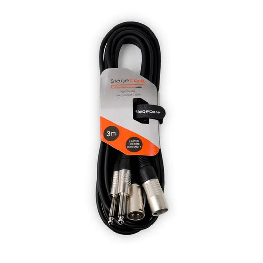 2x Male XLR - 2x 6.3mm Mono Jacks