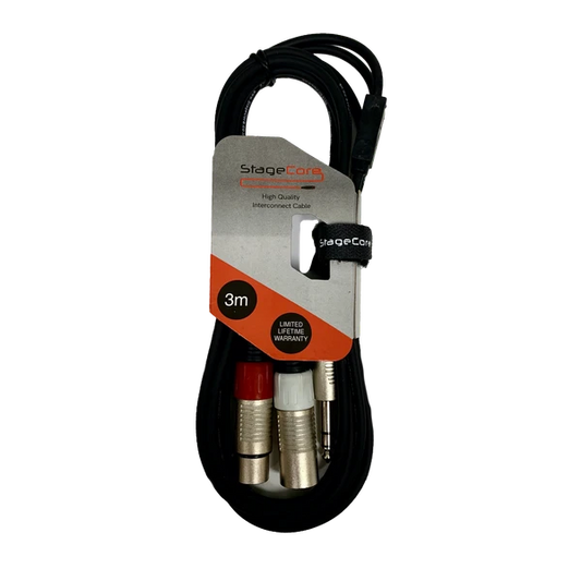 1 x 6.3mm Stereo Jack - 1 x XLR Female & 1 x XLR Male