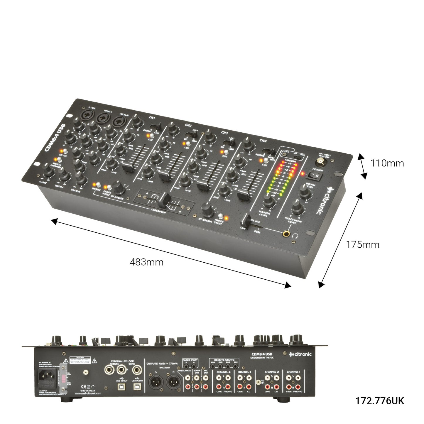 4 Channel 19" DJ Mixer