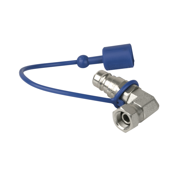 Showtec CO₂ 90° 3/8 to Q-lock Adapter male