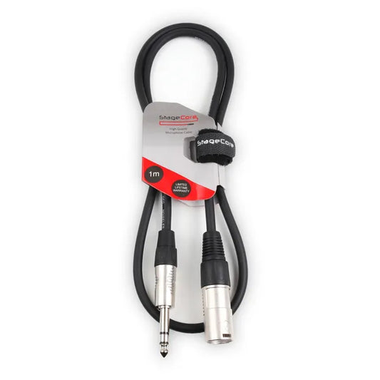 Male XLR - 6.3mm Stereo Jack