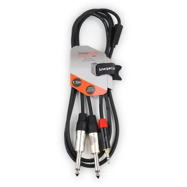 3.5mm Stereo Jack - 2x 6.3mm Mono Jack
