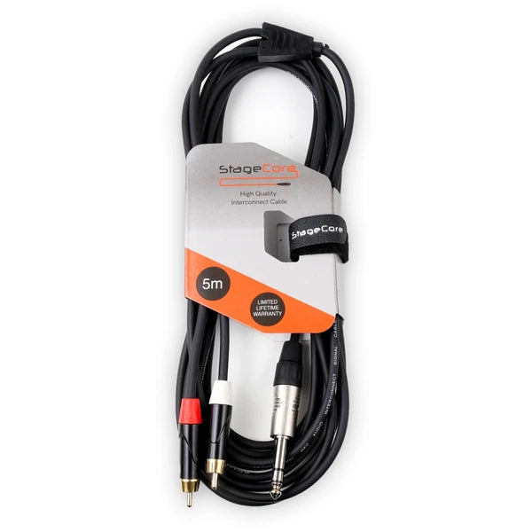1x 6.3mm Stereo Jack - 2x Male RCA