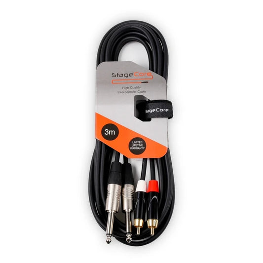 2x 6.3mm Mono Jack - 2x Male RCA
