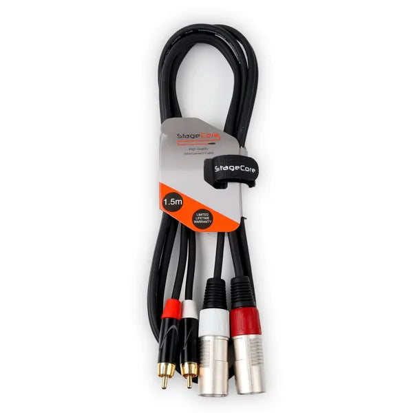 2x Male XLR - 2x Male RCA