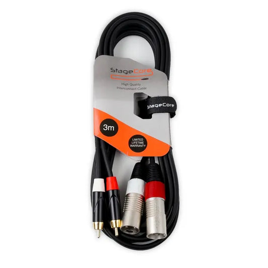 2x Male XLR - 2x Male RCA