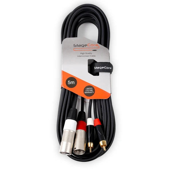 2x Male XLR - 2x Male RCA