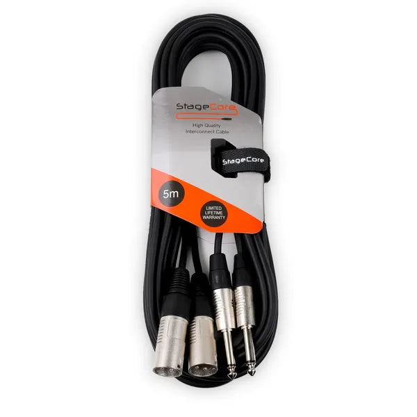 2x Male XLR - 2x 6.3mm Mono Jacks