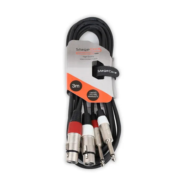 2x Female XLR - 2x 6.3mm Mono Jacks