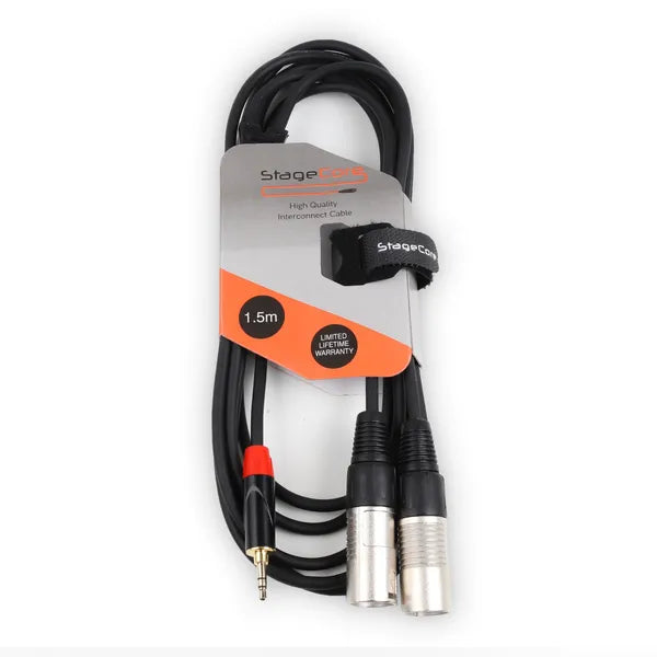 1x 3.5mm Stereo Jack - 2x Male XLR