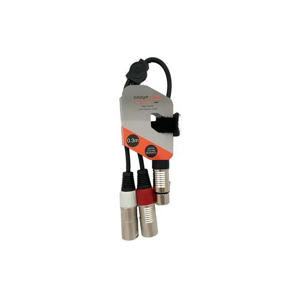 1x Female XLR - 2x Male XLR
