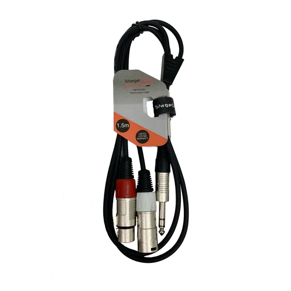 1 x 6.3mm Stereo Jack - 1 x XLR Female & 1 x XLR Male