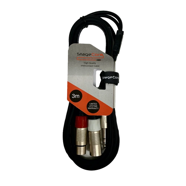 1 x 6.3mm Stereo Jack - 1 x XLR Female & 1 x XLR Male