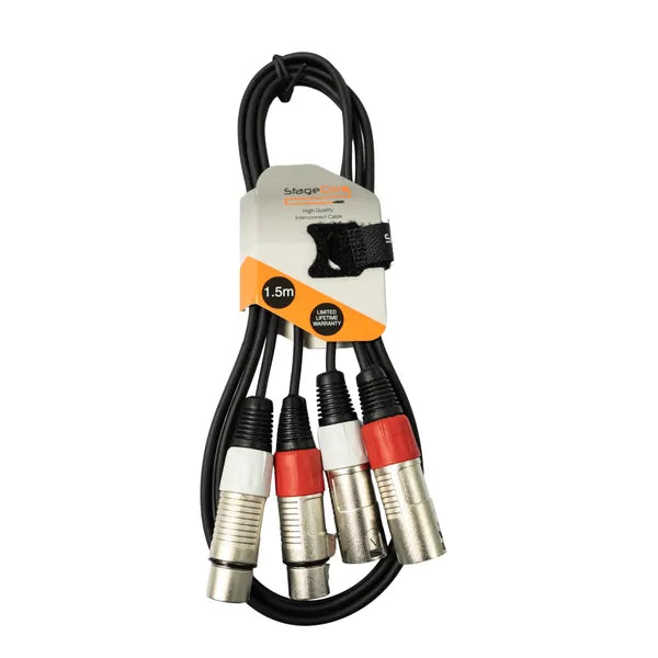 2x Female XLR - 2x Male XLR Insert Cable