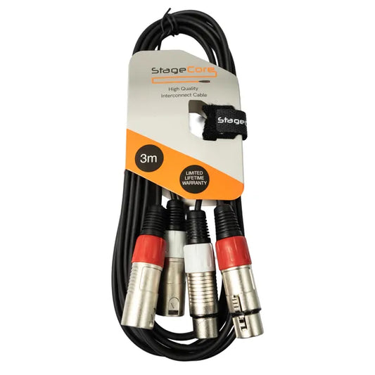 2x Female XLR - 2x Male XLR Insert Cable