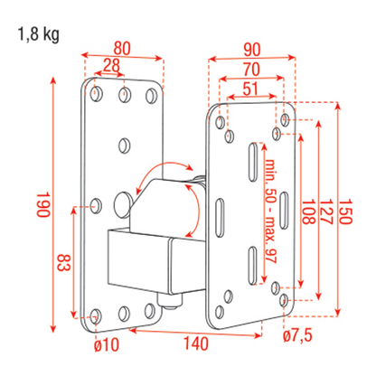 Showgear Compact Speaker Bracket