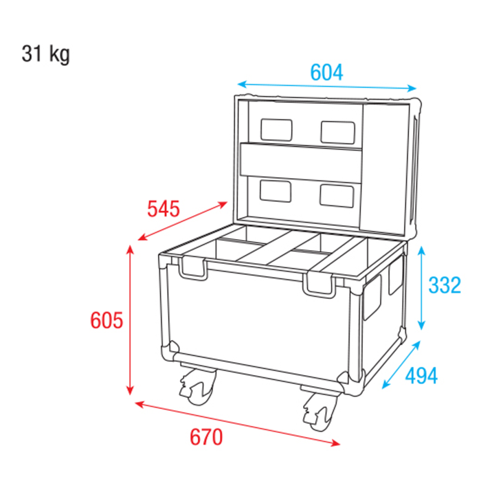 Showgear Case for 4x Phantom 65