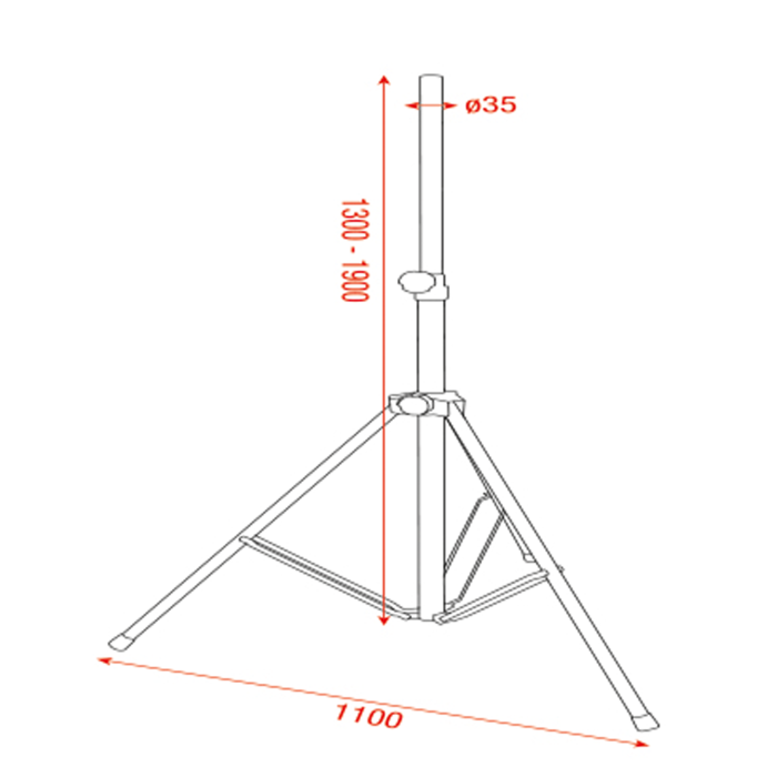 Showgear Stand 1300-1900mm 35mm