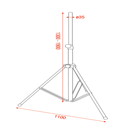 Showgear Stand 1300-1900mm 35mm