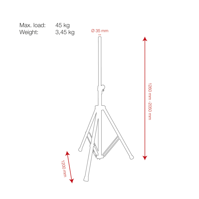 Showgear Stand 1260-2050mm 35mm
