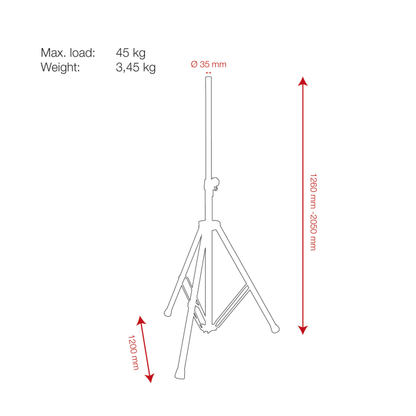 Showgear Stand 1260-2050mm 35mm