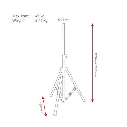Showgear Stand 1260-2050mm 35mm