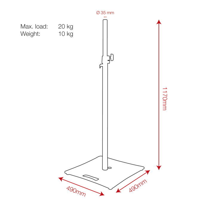 Showgear Stand 1100-1800mm 35mm
