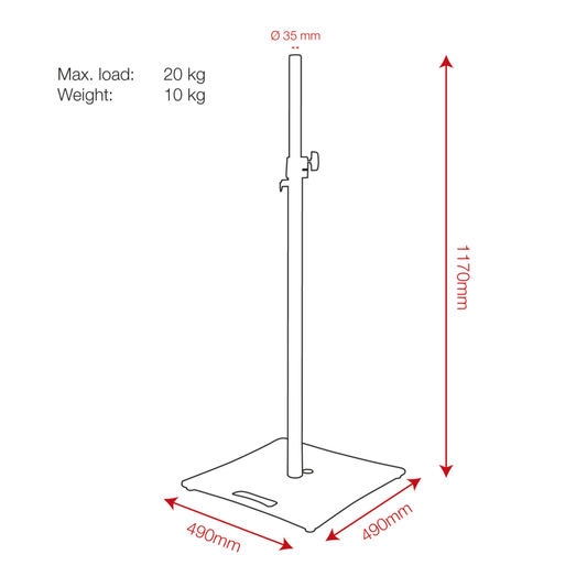 Showgear Stand 1100-1800mm 35mm