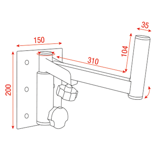 Showgear Adjustable Speaker Bracket